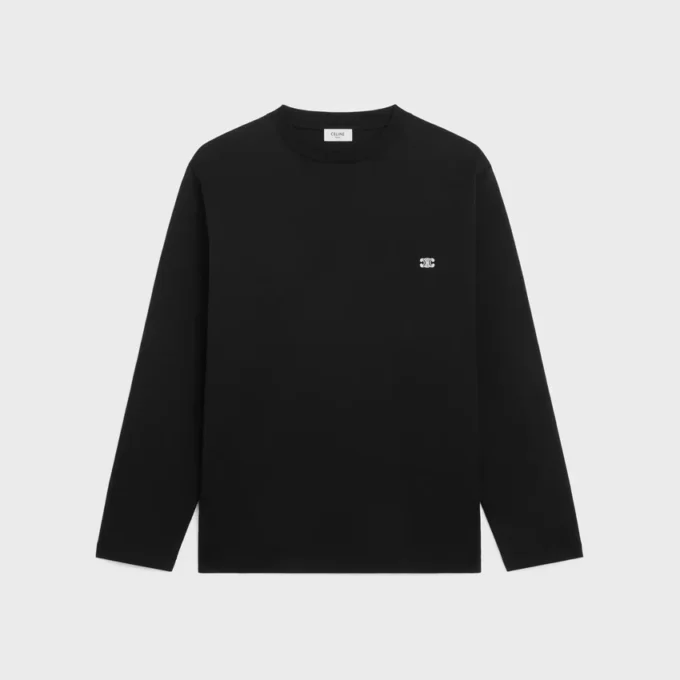Triomphe långärmad T-shirt i bomullsjersey