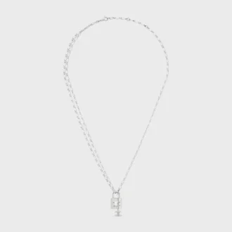 Triomphe Lock-halsband i mässing med rodiumfinish