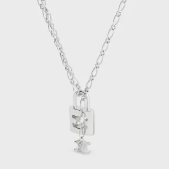 Triomphe Lock-halsband i mässing med rodiumfinish