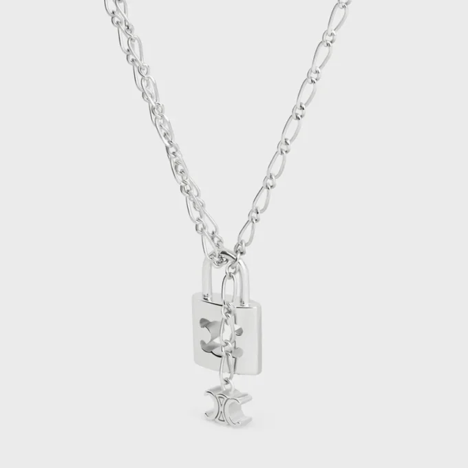 Triomphe Lock-halsband i mässing med rodiumfinish Triomphe Lock-halsband i mässing med rodiumfinish