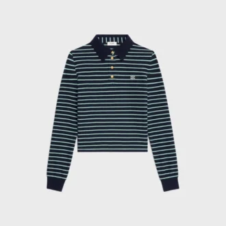 Triomphe-polo i randig jersey