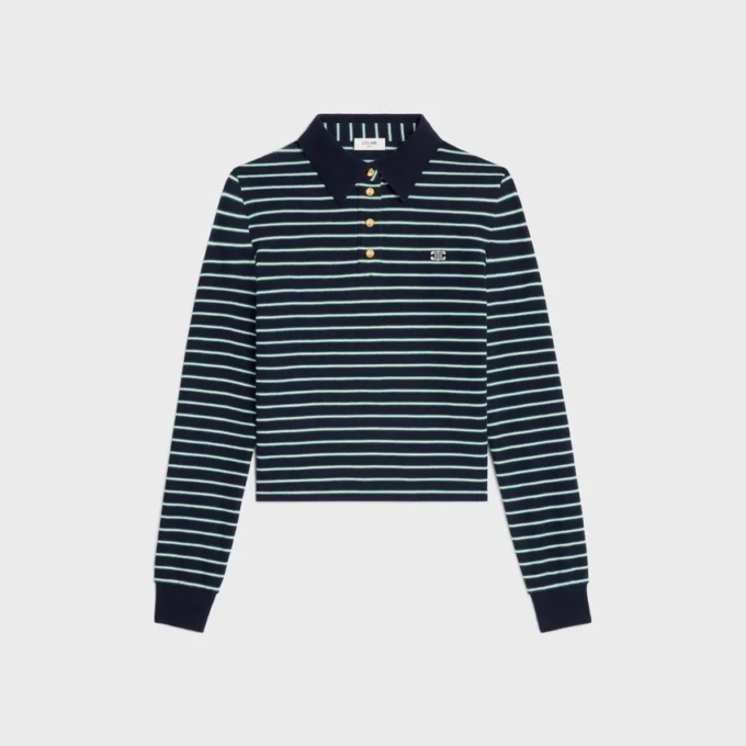 Triomphe-polo i randig jersey