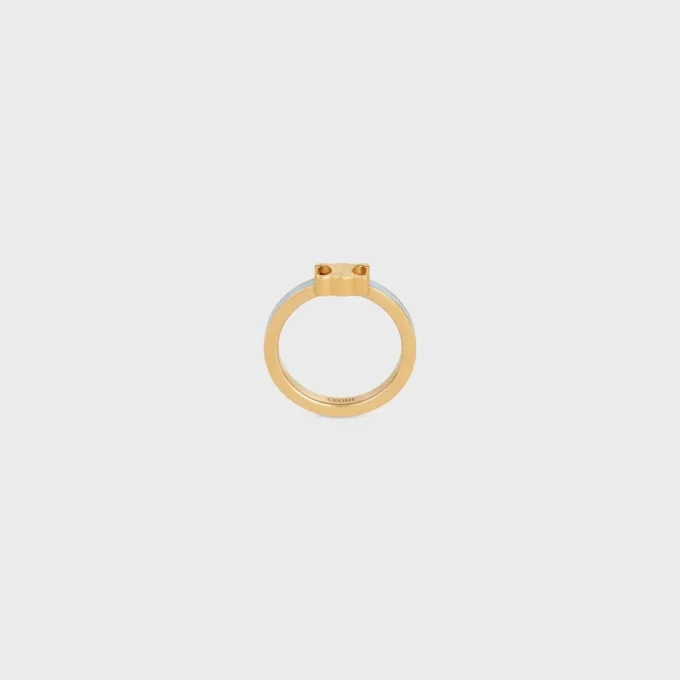 Triomphe-ring i emalj och mässing med guldfinish