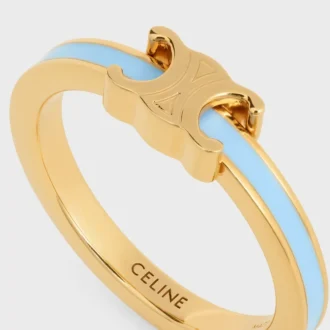 Triomphe-ring i emalj och mässing med guldfinish