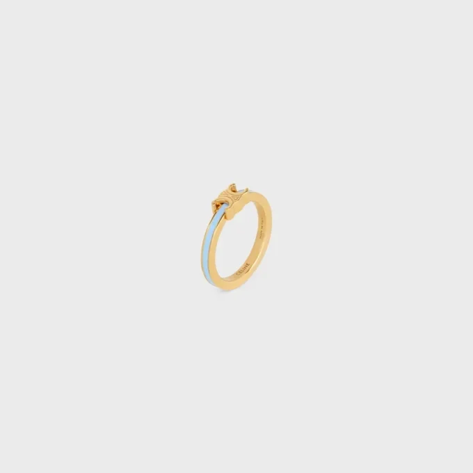 Triomphe-ring i emalj och mässing med guldfinish