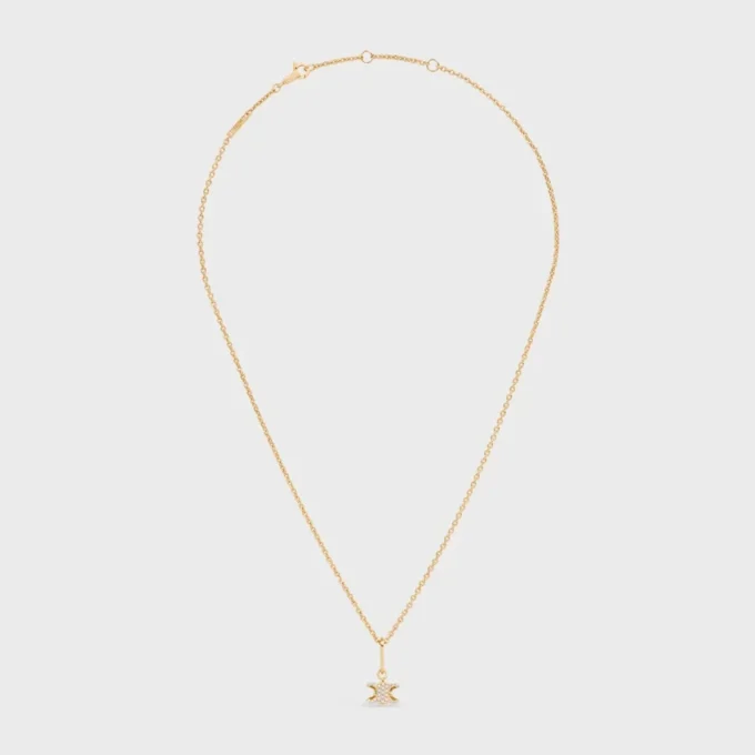 Triomphe Solitaire Sparkle-halsband i strass och mässing med guldfinish Triomphe Solitaire Sparkle-halsband i strass och mässing med guldfinish