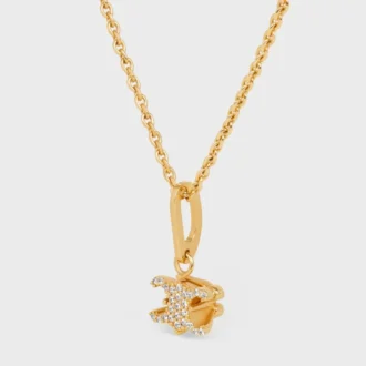 Triomphe Solitaire Sparkle-halsband i strass och mässing med guldfinish