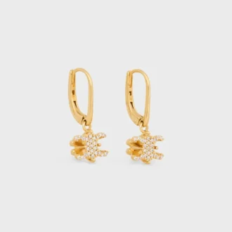 Triomphe Solitaire Sparkle örhängen i strass och mässing med guldfinish