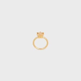 Triomphe Solitaire Sparkle-ring i strass och mässing med guldfinish