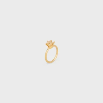Triomphe Solitaire Sparkle-ring i strass och mässing med guldfinish