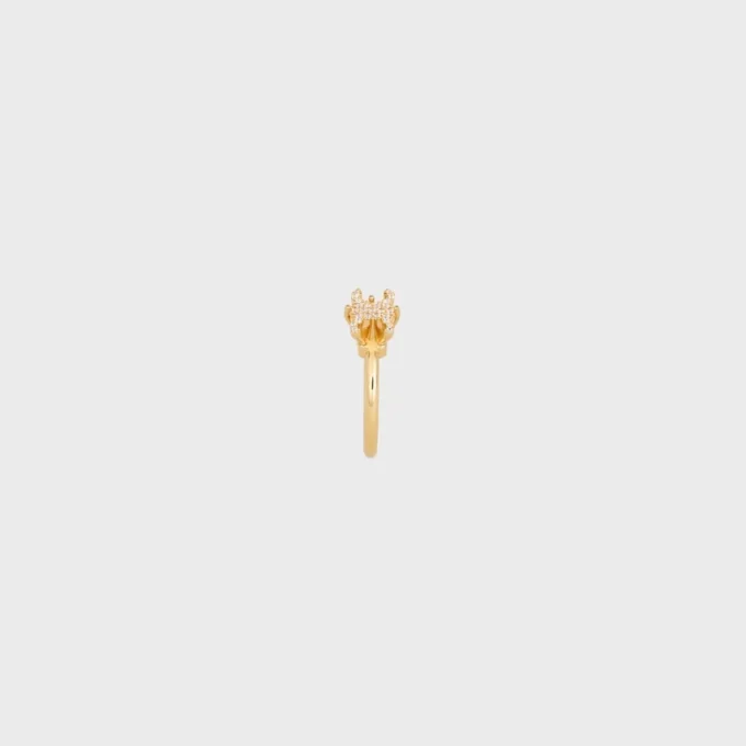 Triomphe Solitaire Sparkle-ring i strass och mässing med guldfinish