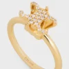 Triomphe Solitaire Sparkle-ring i strass och mässing med guldfinish
