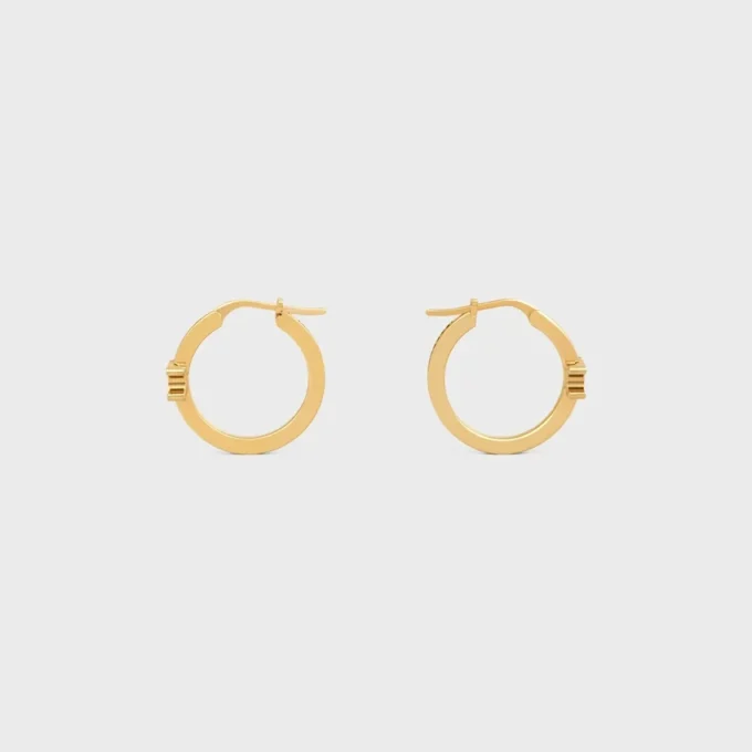 Triomphe Sparkle Hoops i strass och mässing med guldfinish