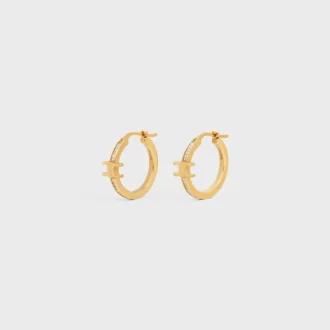 Triomphe Sparkle Hoops i strass och mässing med guldfinish