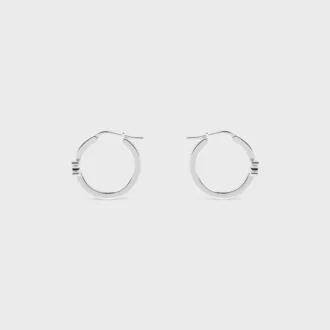 Triomphe Sparkle Hoops i strass och mässing med rodiumfinish