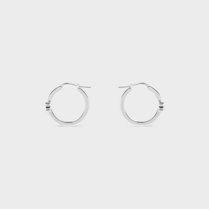 Triomphe Sparkle Hoops i strass och mässing med rodiumfinish Triomphe Sparkle Hoops i strass och mässing med rodiumfinish