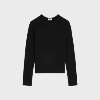 Triomphe T-shirt i ribbad bomullsjersey