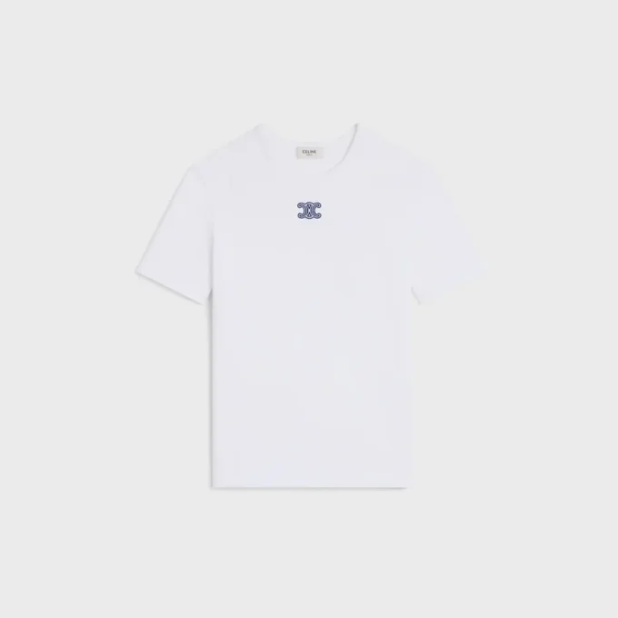 Triomphe T-shirt i ribbad bomullsjersey Triomphe T-shirt i ribbad bomullsjersey