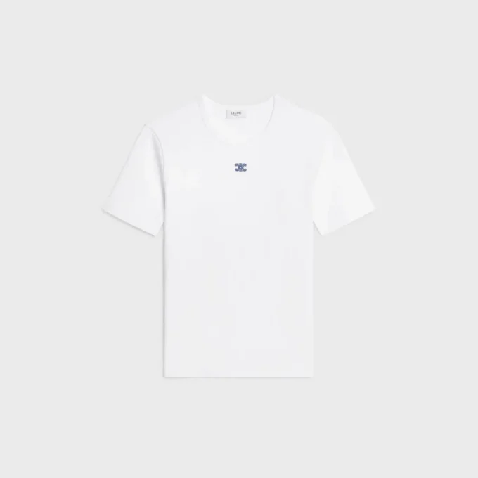Triomphe T-shirt i ribbad bomullsjersey Triomphe T-shirt i ribbad bomullsjersey
