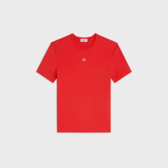 Triomphe T-shirt i ribbad bomullsjersey