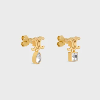 Triomphe Twinkle-örhängen i strass och mässing med guldfinish