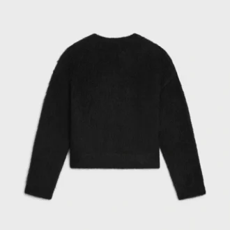 Tröja med rund hals i borstad mohair