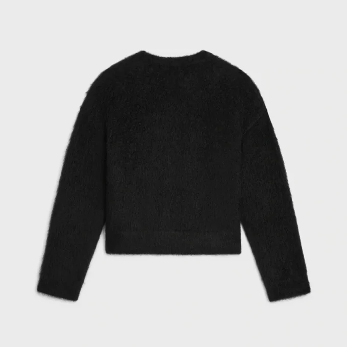 Tröja med rund hals i borstad mohair Tröja med rund hals i borstad mohair