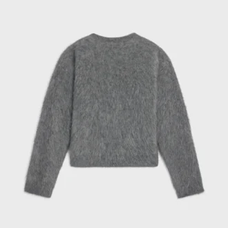 Tröja med rund hals i borstad mohair