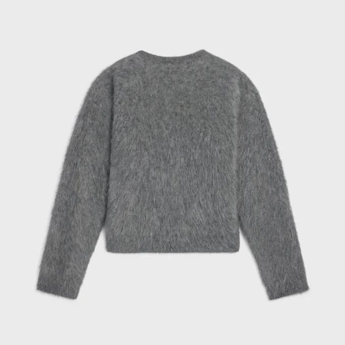 Tröja med rund hals i borstad mohair Tröja med rund hals i borstad mohair