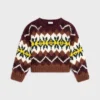 Tröja med rund hals i Fair Isle-ull Tröja med rund hals i Fair Isle-ull