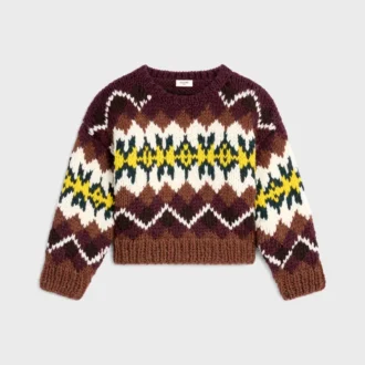 Tröja med rund hals i Fair Isle-ull