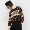 Tröja med rund hals i Fair Isle-ull Tröja med rund hals i Fair Isle-ull