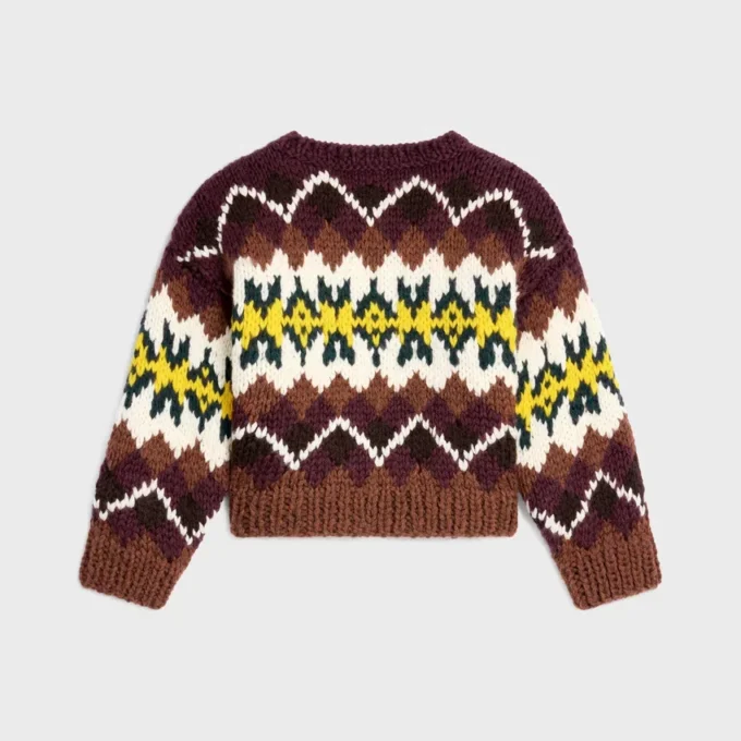 Tröja med rund hals i Fair Isle-ull Tröja med rund hals i Fair Isle-ull
