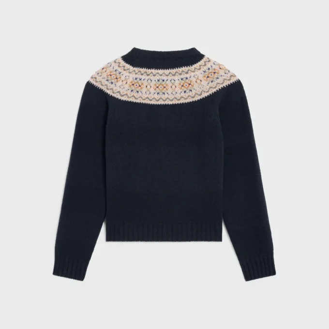 Tröja med rund hals i Triomphe Fair Isle-ull Tröja med rund hals i Triomphe Fair Isle-ull