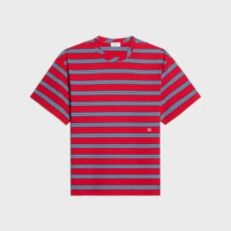 Vanlig T-shirt i randig bomullsjersey