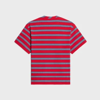 Vanlig T-shirt i randig bomullsjersey