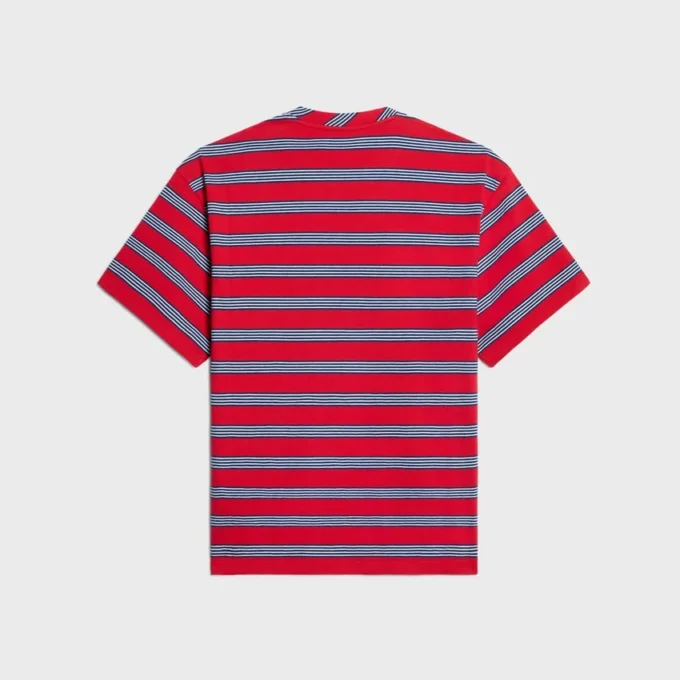 Vanlig T-shirt i randig bomullsjersey