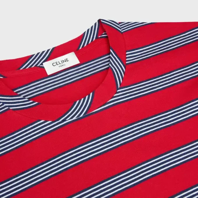 Vanlig T-shirt i randig bomullsjersey