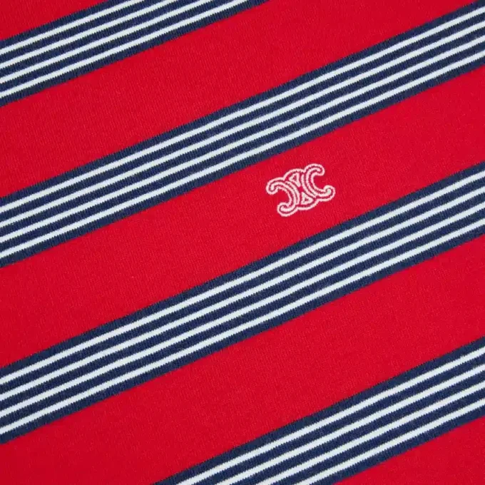 Vanlig T-shirt i randig bomullsjersey