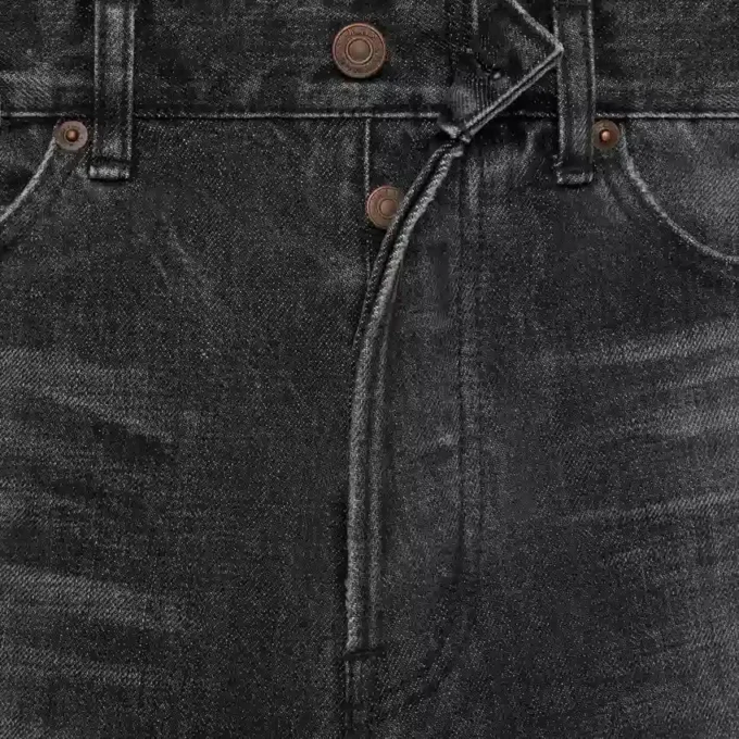 Wesley-jeans i svart issköljd denim